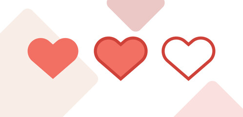 icon love vallenine days heart red, background valentine