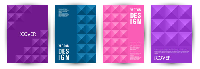 Business publication front page template bundle graphic design. Swiss style future placard mockup