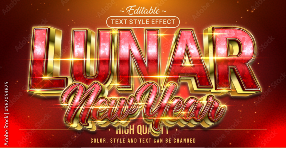 Poster Editable text style effect - Lunar New Year text style theme.
