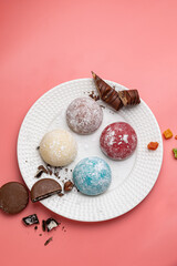 Delicious mochi close-up. Traditional Japanese dessert
