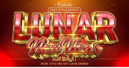 Editable text style effect - Lunar New Year text style theme.