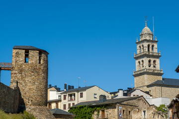 Fototapeta na wymiar Templar castle of Ponferrada, province of Leon, Spain