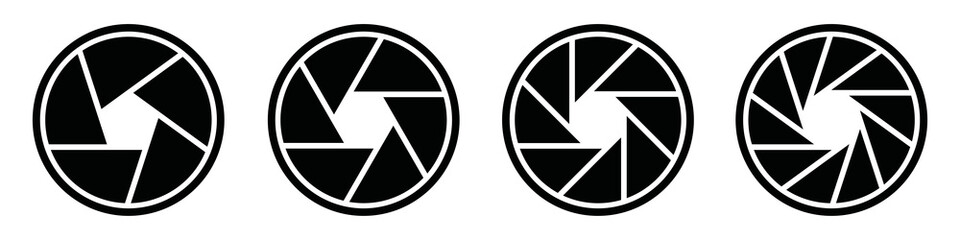 Camera shutter icon. Camera lens icon, vector illustration