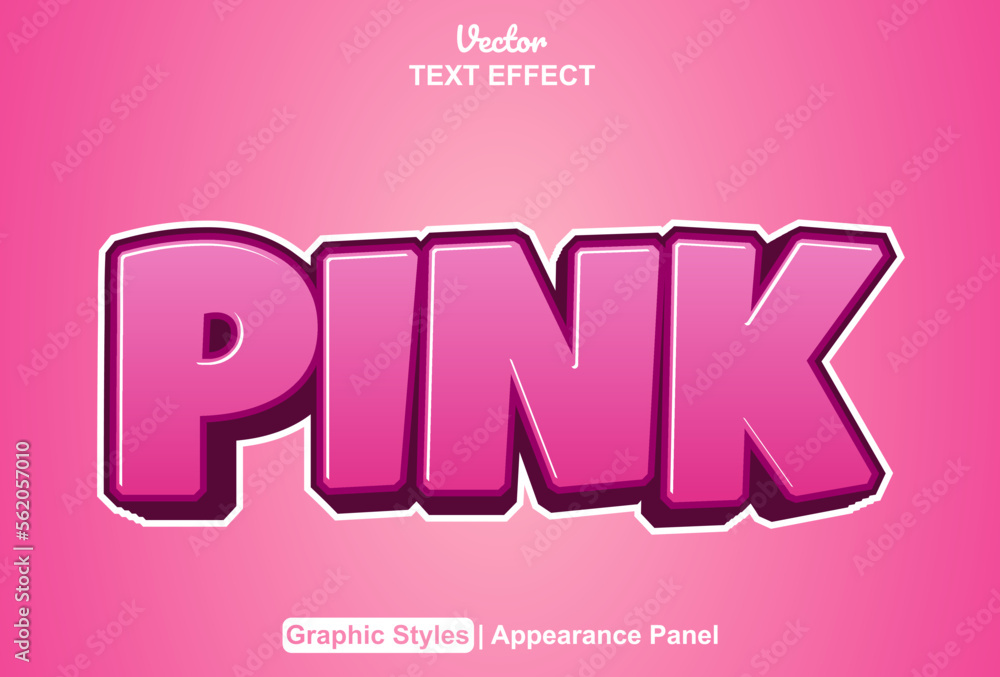 Fototapete pink text effect with graphic style and editable.