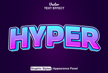 hyper text effect with graphic style and editable.