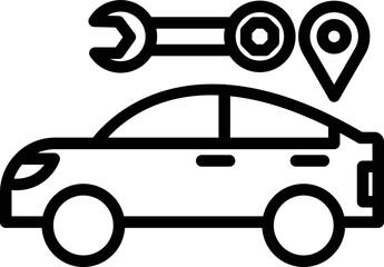  Car Repairing Location Vector Icon
