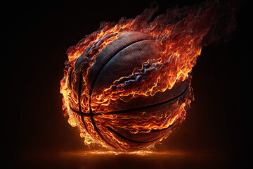 Generative AI of a Glowing Ball Burning on Fire in Orange Flames, Giving off Heat and Smoke for Competitive Basketball: A Visual representation of the Madness and Excitement of the Game
- 562057819