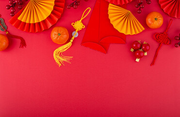 2023 Chinese new year, year of the rabbit banner template design with rabbits and flowers background. Chinese translation: Rabbit