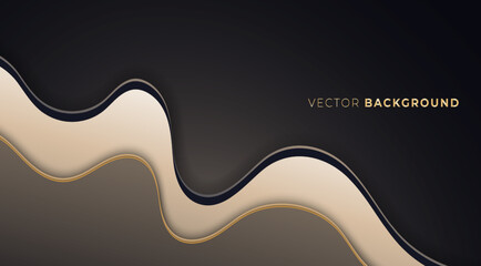 Abstract dark blue and gold in dark blue background