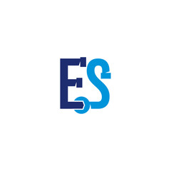 E and S Letters, Pipe and wrench Logo Desing 001