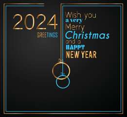Wish you a very merry christmas and a happy new year 2024 Greetings