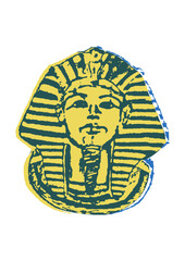 golden egyptian mask of tutankhamun ancient pharaoh head of egyptian mythology illustration