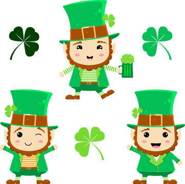 St. Patrick's Day, a man with a mug of green beer, clover, symbolism of the holiday
