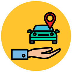 Car location Vector Icon
