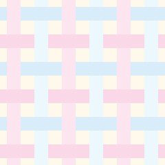 Cute weave style seamless pattern in lovely pastel colors. There are yellow, pink and light blue.