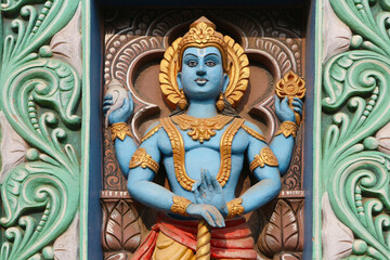 Fragment of the scenery of the gate of the Hindu temple in Puri, Odisha, India.