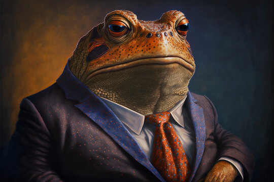Cane toad in a business suit