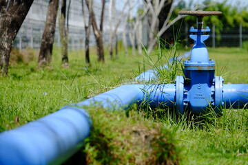 water pump in the grass