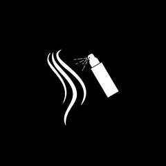 Hair Spray icon isolated on black background.