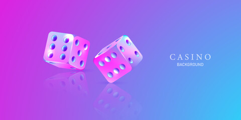 3D casino dice design background on luxury background vector illustration