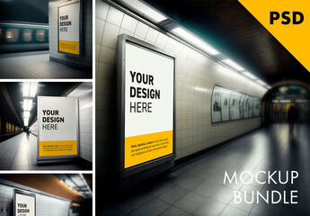 Station advertising mockups -  generative ai