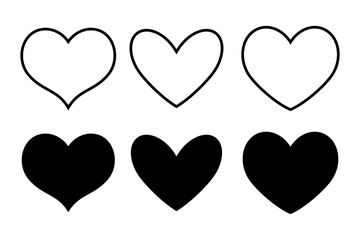 Vector set with hearts. Symbols of love. Valentine's day.