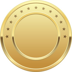 Gold Metal Circle Badge
