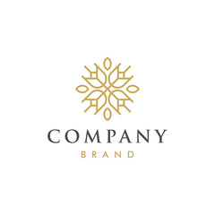 Abstract flower swirl logo icon vector design. Elegant premium ornament vector logotype symbol.