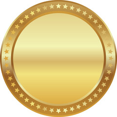 Gold Metal Circle Badge