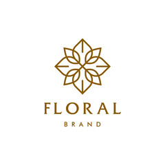 Fototapeta Abstract flower swirl logo icon vector design. Elegant premium ornament vector logotype symbol. obraz