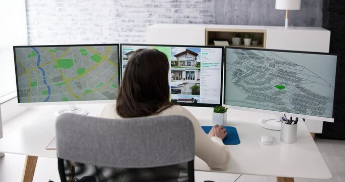 Woman Searching For Real Estate Online