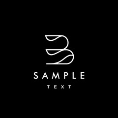 B letter logo line design. beauiful elegant trendy awesome artistic black and white color B initial based Alphabet icon logo.