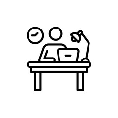 Working Time icon in vector. Logotype