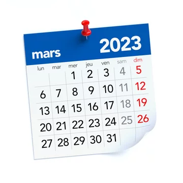 calendrier chevron mars 2023