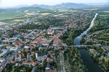 Sárospatak: aerial view (Hungary)
