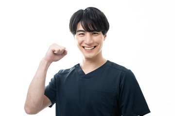 使いやすいスクラブの笑顔の医療関係者のイメージ