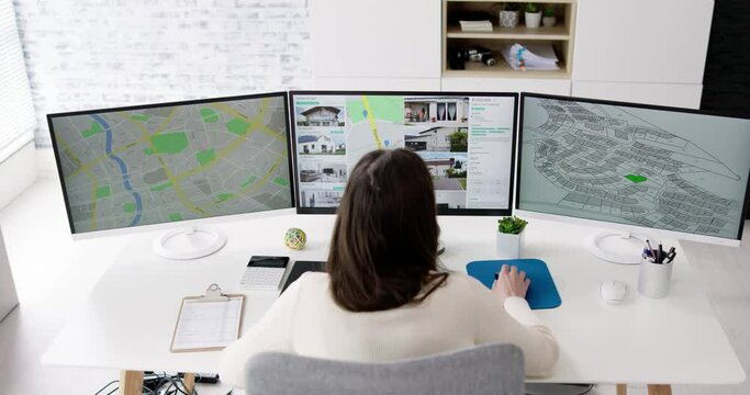 Woman Searching For Real Estate Online