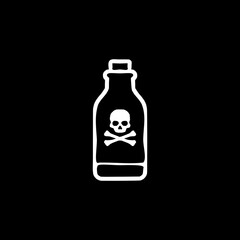 Poison bottle icon isolated on black background