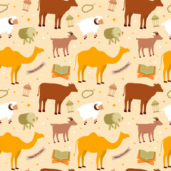 Illustration of Eid al adha theme seamless pattern vector design