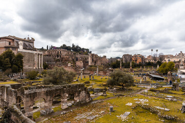 Fototapeta na wymiar Ancient foro romano in the centre of Rome, Lazio, Italy