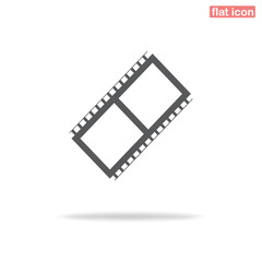 Simple film and media icon. Minimalism, vector illustration. Silhouette icon.
