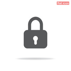 Simple padlock closed icon. Minimalism, vector illustration. Silhouette icon.

