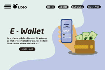 E-wallet design template. Financial and bussines design 