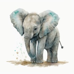 elephant isolated on white background, ai generated