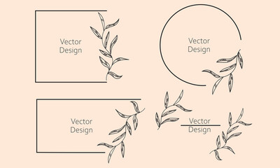 Set of leaves simple frame vector