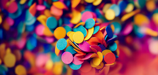 colorful background with confetti, Generative AI Art Illustration