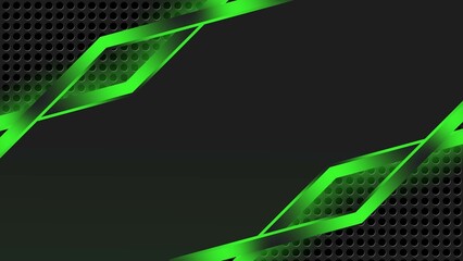 Abstract futuristic background with lines in green - 3D Illustration