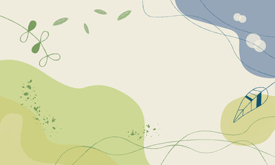 Nature design background. Abstract simply background with natural line illustration. Organic background design.