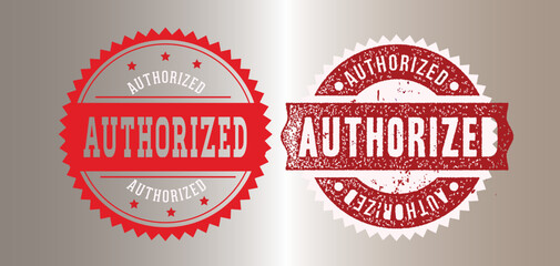 Authorized Rubber stamp, Authorised grunge rubber stamp