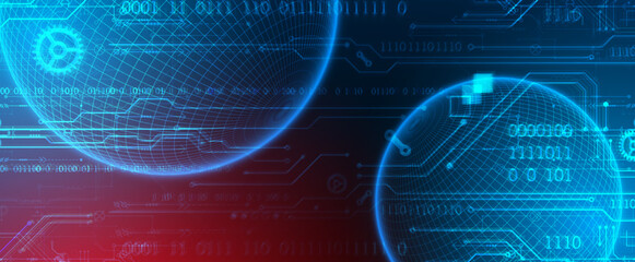 Sphere theme vector illustration. Digital technology background. © Alex